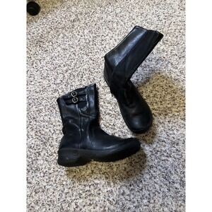 Keen  Women's Black Leather 10"Tall Waterproof Boots Sz 7.5 US 38 Great Condit